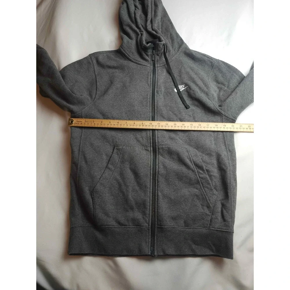 Nike Mens Sportswear Club Fleece Full Zip Hoodie Charcoal Grey Heather Small